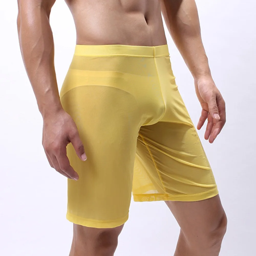 복서 속옷 남성용 복서 브리프, 통기성 메쉬 메쉬 쉬어 시스루 트렁크 반바지, 스포츠 트렁크 속옷