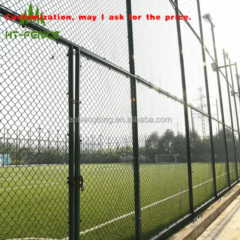 

Custom.HT-FENCE Сверхмощный забор с цепными звеньями с ПВХ покрытием и оцинкованной стальной проволокой Спортивные поля