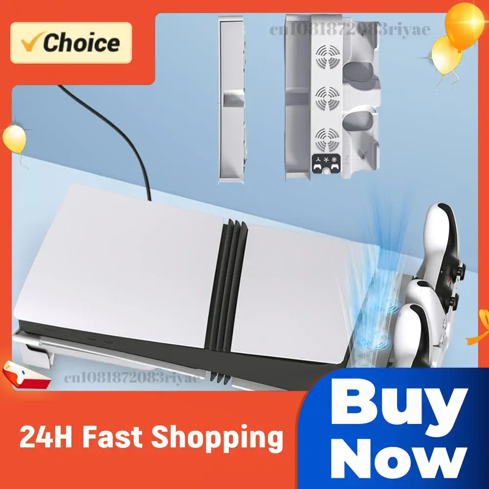 

Горизонтальная подставка и охлаждающая станция с 3-уровневым вентилятором и двойным контроллером зарядки для PS5 Slim/PS5 Pro (дисковая/цифровая версия)