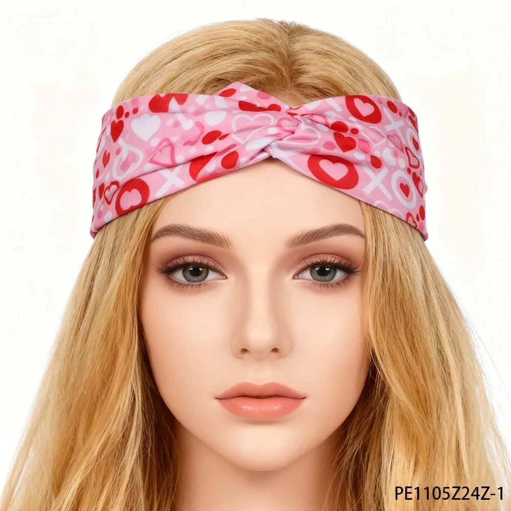 PESENAR  This pink heart print headband is cute and sweet Perfect for a cute look suitable for Valentine s Day styling