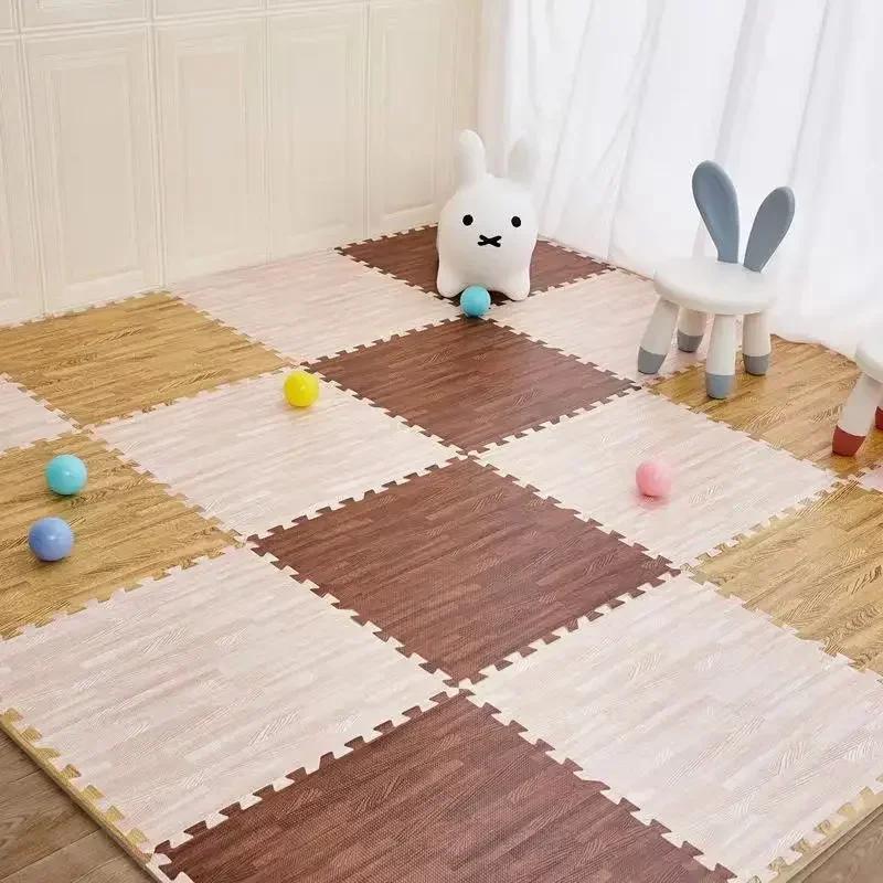 Tatames for Baby 8PCS Wood Play Mats 30x30cm Activities Mat for Baby Mats Marciales Arts Playroom Mat Baby Floor Noise Mat