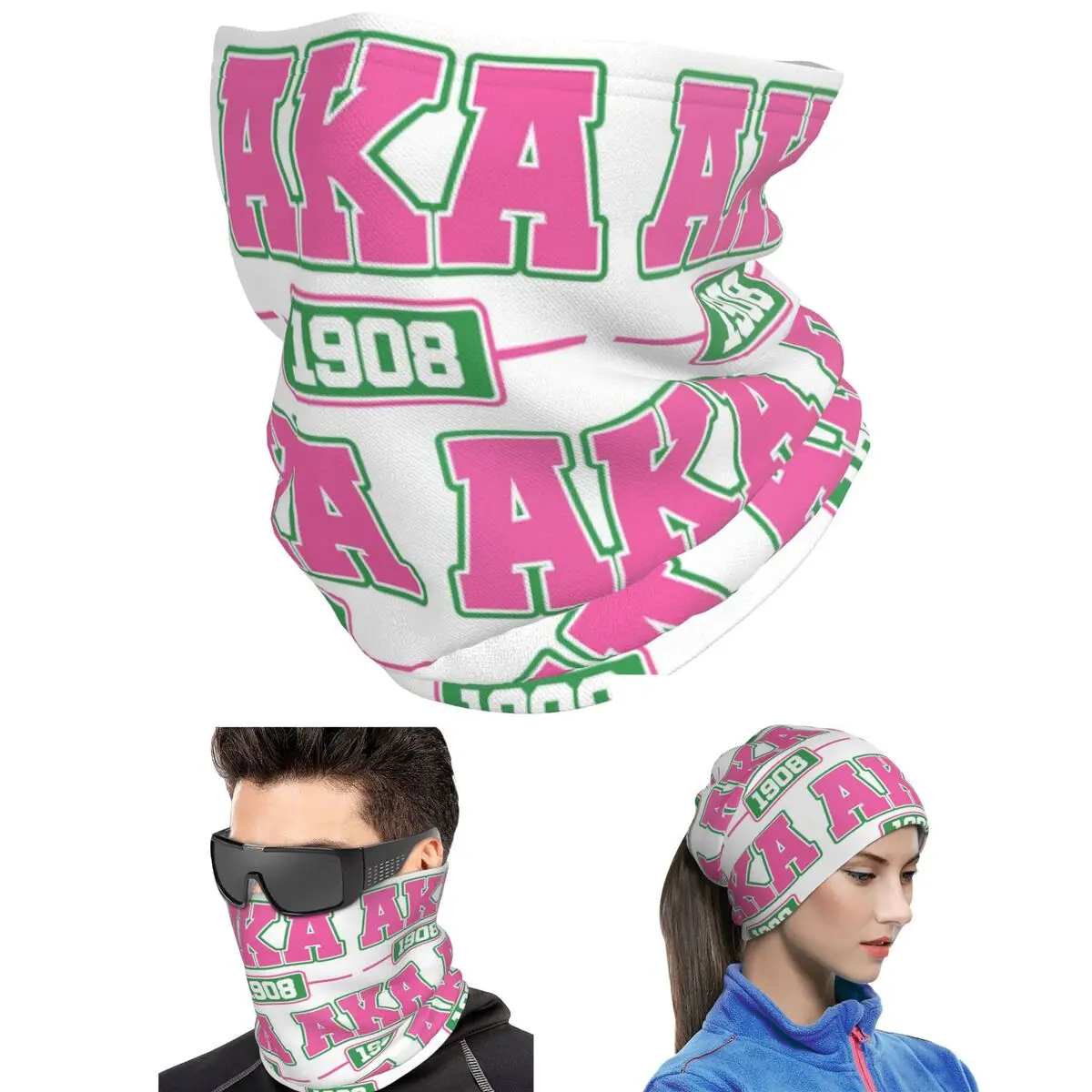 AKA Sorority Bandana Neck Gaiter Printed Mask Scarf Running Face Mask Unisex Adult Washable