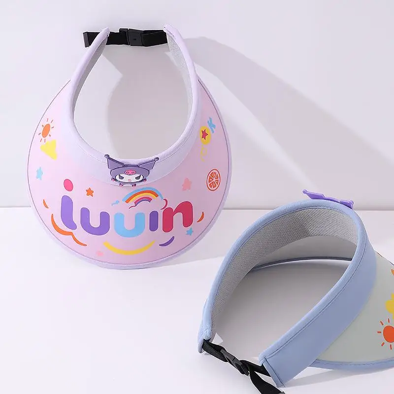 Sombrero de protección solar de dibujos animados Kawaii para niños y niñas, gorro de sombra de ala grande, gorra de sombrilla Anti-Uv para exteriores, lindo sombrero para niños, regalo para niños