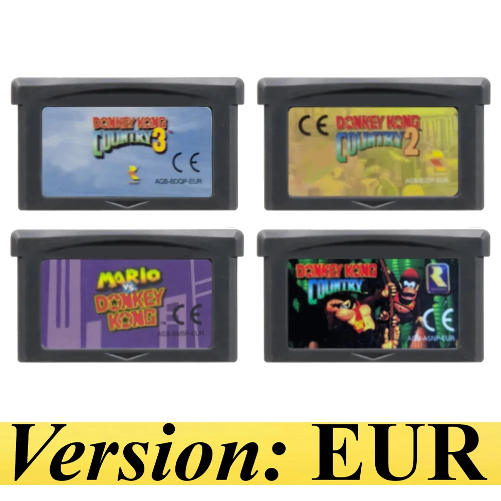 Donkey Kong Series GBA Game Cartridge Vs Donkey Kong Donkey Kong Country 1 2 3 Advance Retro Video Game Collection Gift