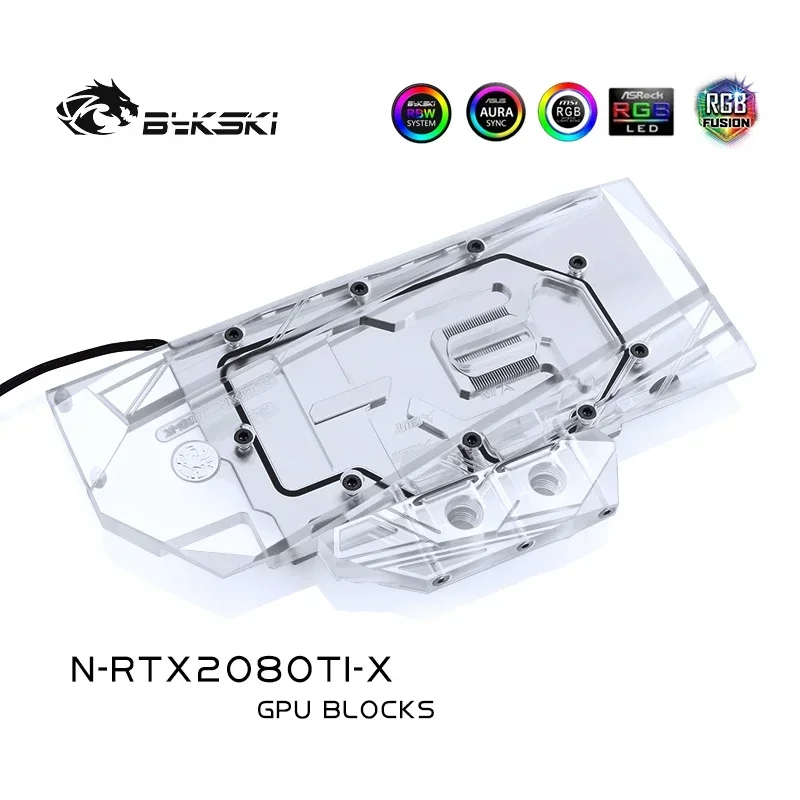 Imagem -05 - Bykski Gpu Bloco de Água para Nvidia Rtx 2080 2080ti Titan Founders Edition Radiador Refrigerado a Água de Cobertura Completa 5v 12v N-rtx2080ti-x