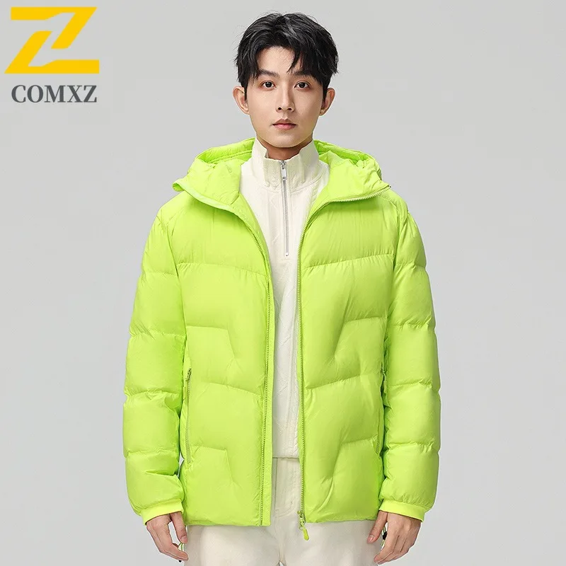 سترة COMXZ Premium 2025 للرجال بقلنسوة للمشي لمسافات طويلة والسفر سترة مريحة عصرية للخروج ملابس خارجية شتوية مقاومة للبرد #3