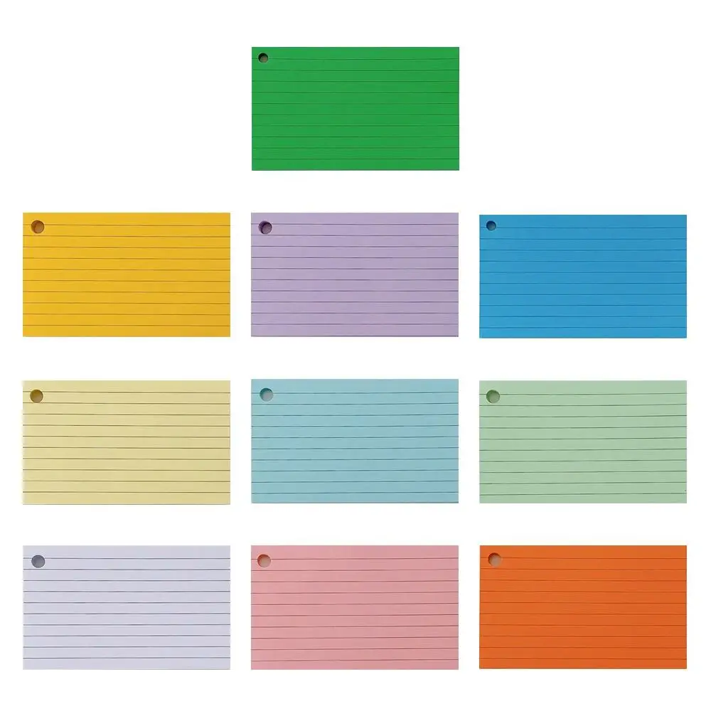 50Pcs Binder Horizontal Line Memo Book Loose-Leaf Index Cards Flash Cards Small Revision Cards for Study Office NotePads