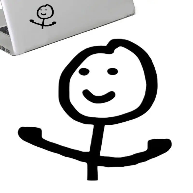 

Smiling Little Man Motorcycle Stickers Creative Design Adhesive Motorbike Oil Tank Decorative Decals For Car Phone Laptop