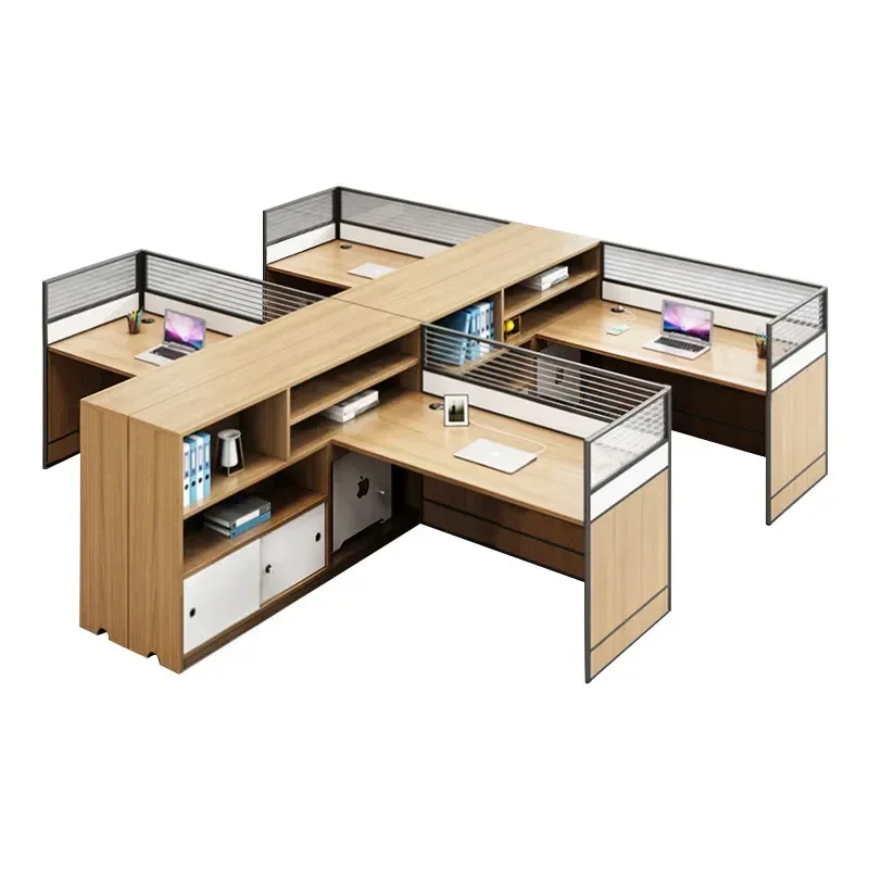 Financial Screen Partition Office Desk and Chair Combination Staff Computer Workstation