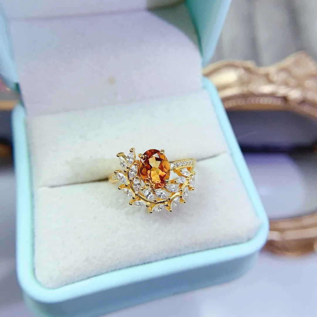 Elegant Natural Crystal S925 Silver Ring Beautiful Piece of Designer Jewelry Making Perfect Fashionable Gift for Her