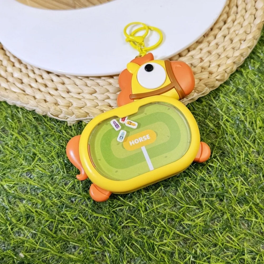 Fidget Funny Magnetic Horse-Racing Keychain Cartoon Hanging Fidget Keychain Plastic Backpack Charm Office