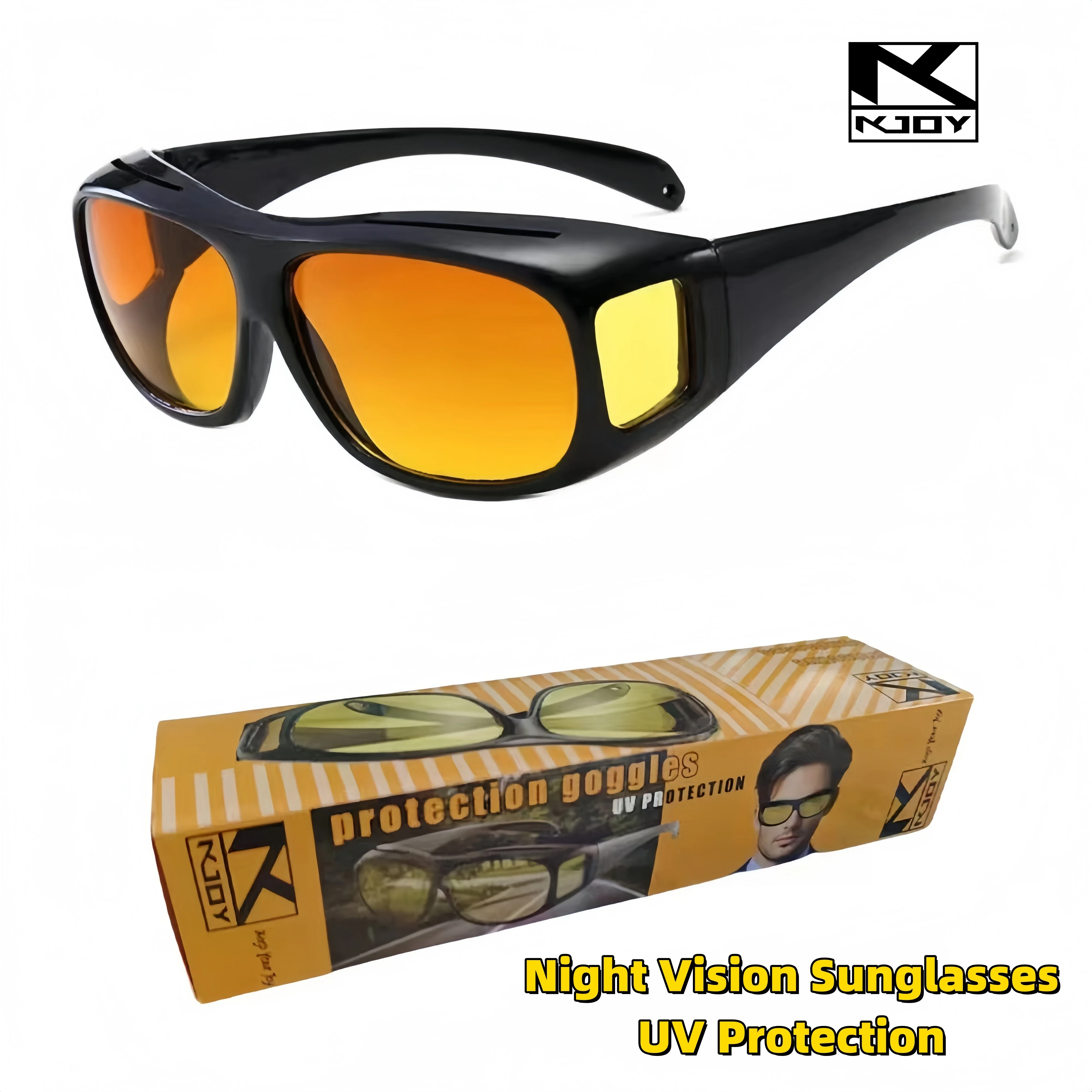 2024 KJOY Brand Night Vision Sunglasses Car Night Driving Glasses Driver Goggles Unisex Sun Glasses UV Protection Sunglasses