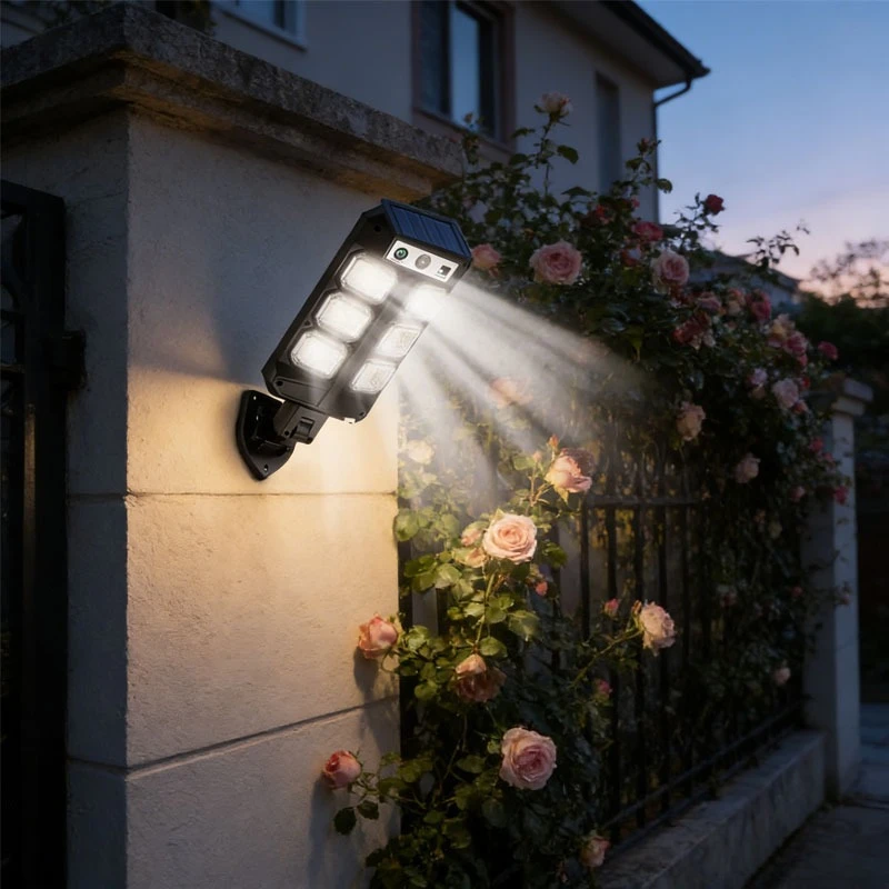 Outdoor Solar Lamp LED Super Bright Solar Powered Lamp Garden Lights Big Solar Panel Lamps Waterproof Motion Sensor Street Light