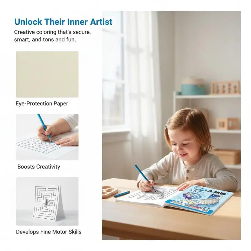 3D Stereoscopic Magic Painting Books 1/4Pcs Interactive Kids Drawing Books Boost Logical Thinking for Family Game Time