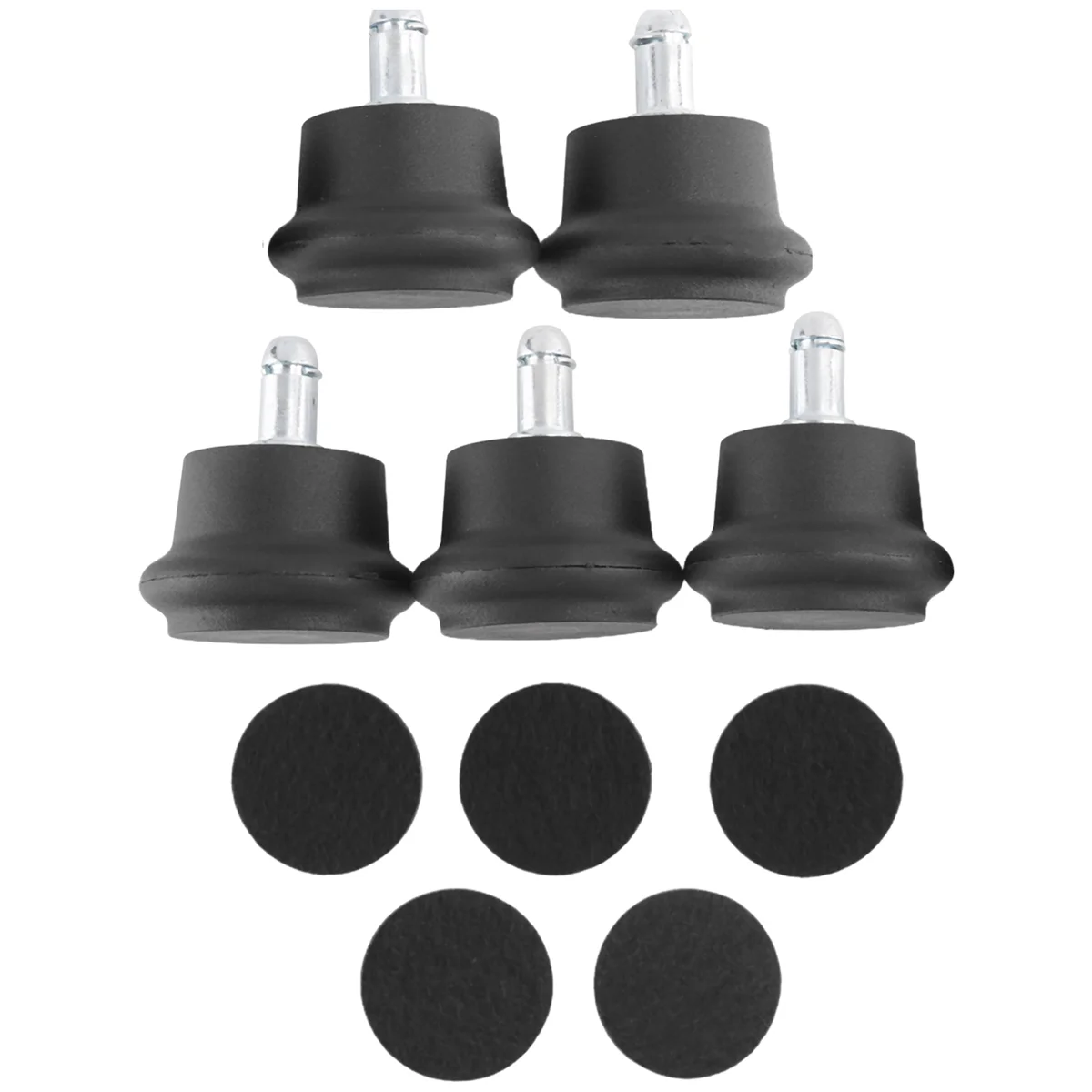 5Pcs Bell Glides Replacement Office Chair or Stool Swivel Caster Wheels to Fixed Stationary Castors, Office Chair Wheels