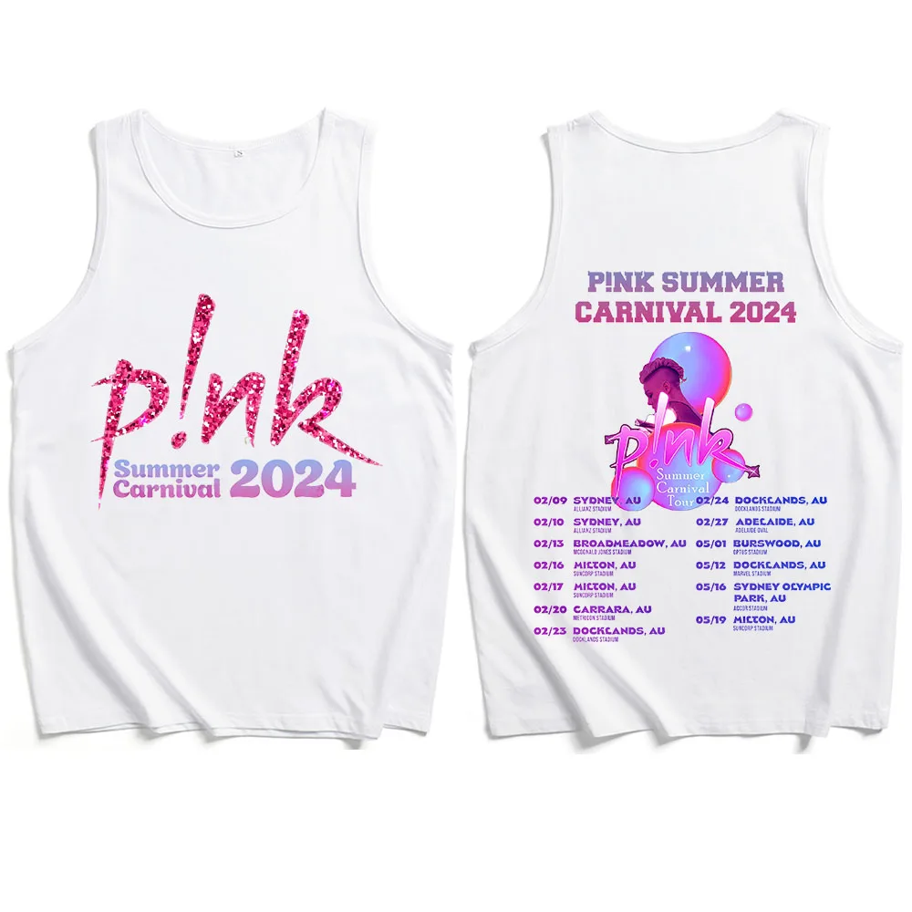 P!nk Pink Singer Summer Carnival 2024 Tour canotte gilet t-shirt uomo donna Streetwear fan Gift Tops