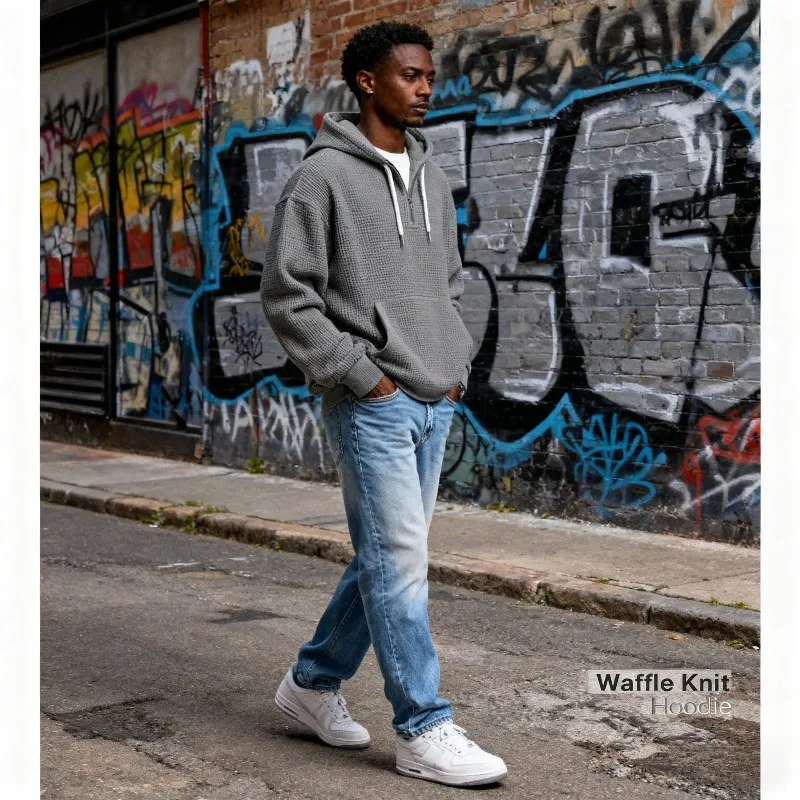 

European and American New Long-sleeved Hooded Sweatshirt for Men Solid Color Loose Sportswear Casual Men's Clothing