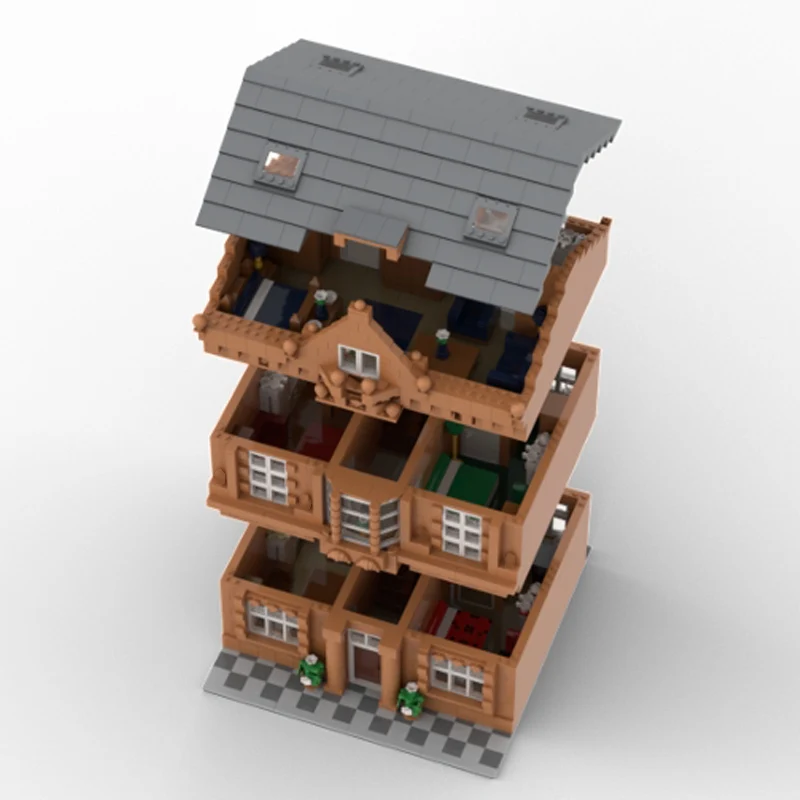 Modelo de Vista da Cidade MOC Blocos de Construção Casa Abraham Arquitetura Modular Tecnologia Brinquedo de Montar Presente de Férias para Crianças