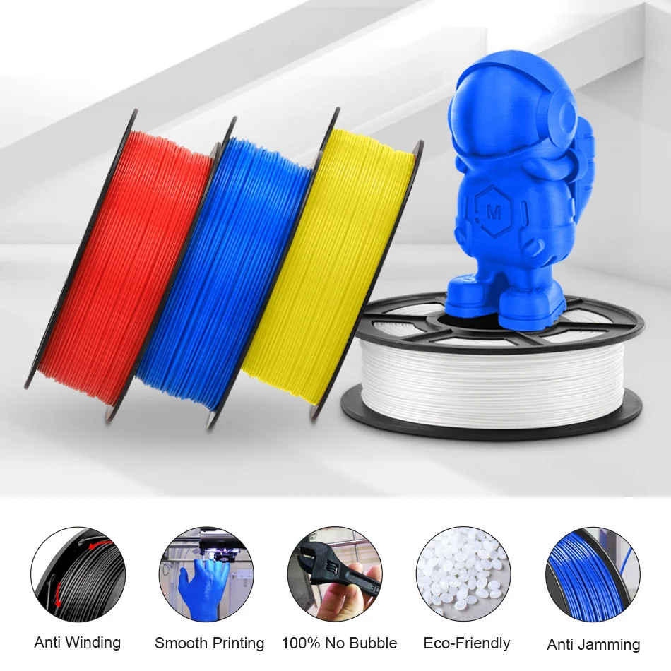 Jayo pla pla plus abs petg filamento de seda 1.75mm 10 rolos/conjunto recargas não-tóxico pla meta filamento de impressora 3d presente diy