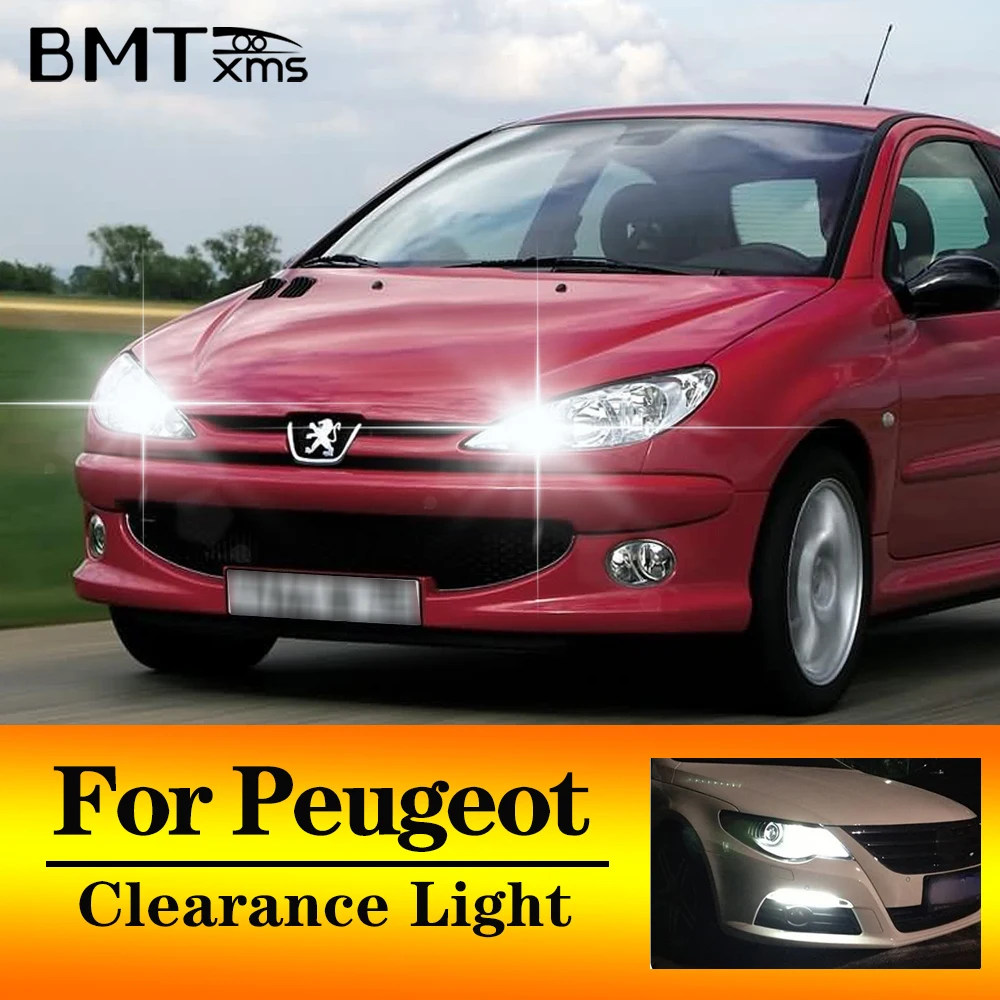 BMTxms 2Pcs W5W T10 LED Clearance Light For Peugeot 1007 106 107 206 207 307 SW CC 4007 4008 407 508 607 806 807 Bipper Expert