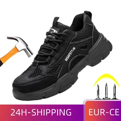 Safety Shoes Comfortable Men With Steel Toe Cap Anti-smash Men Work Shoes Sneakers Light Puncture-Proof Indestructible Shoes