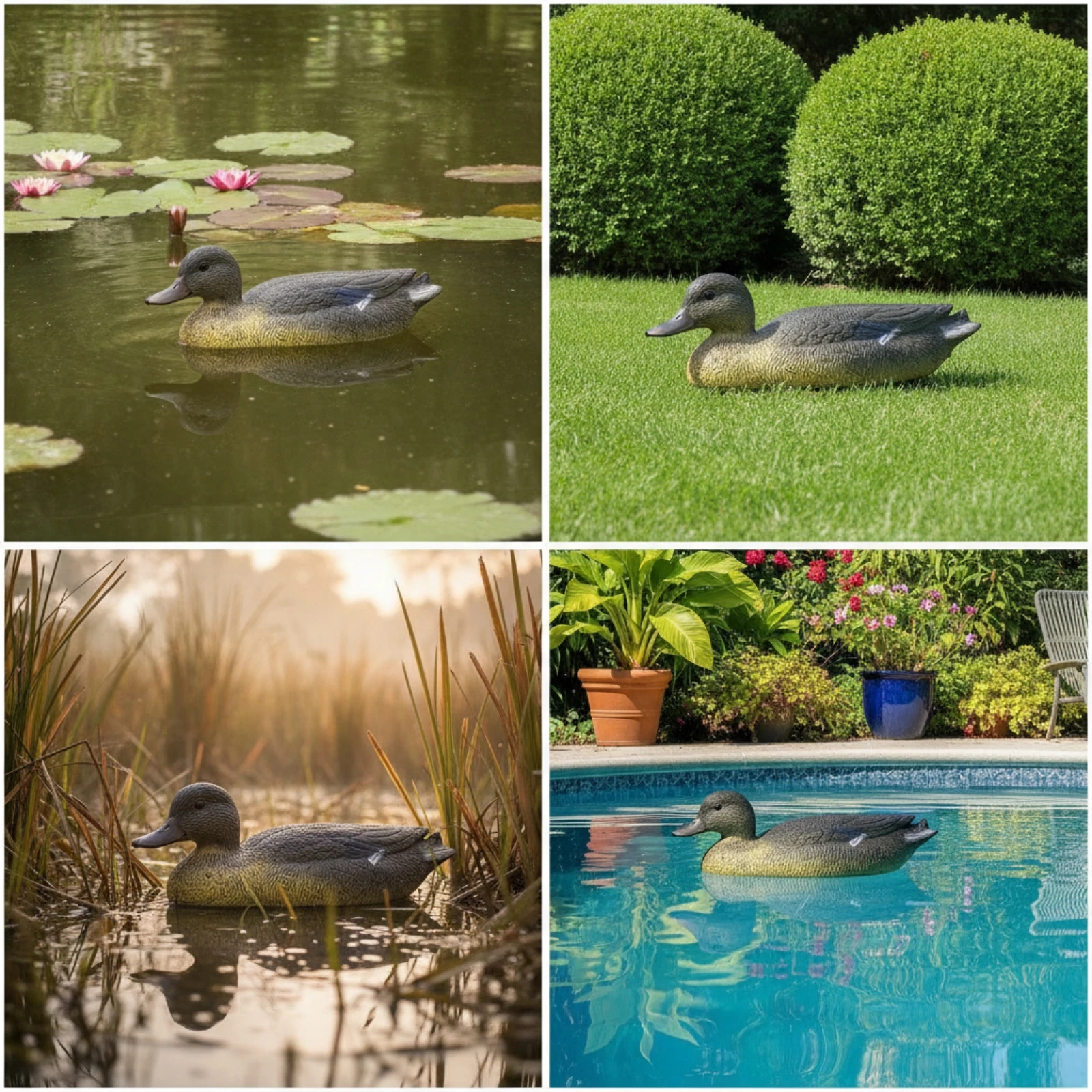 Figura de Pato Texturizada, Estatua de Pato, Figura de Aves, Escultura de Aves Acuáticas de Larga Duración, Inspirada en la Naturaleza, para Jardinería, Jardín, Estanque