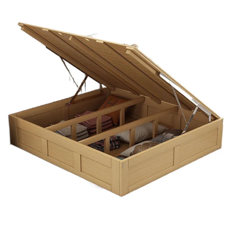 

Solid wood frame tatami box, without bedside, floor-to-ceiling storage air pressure high box storage bed