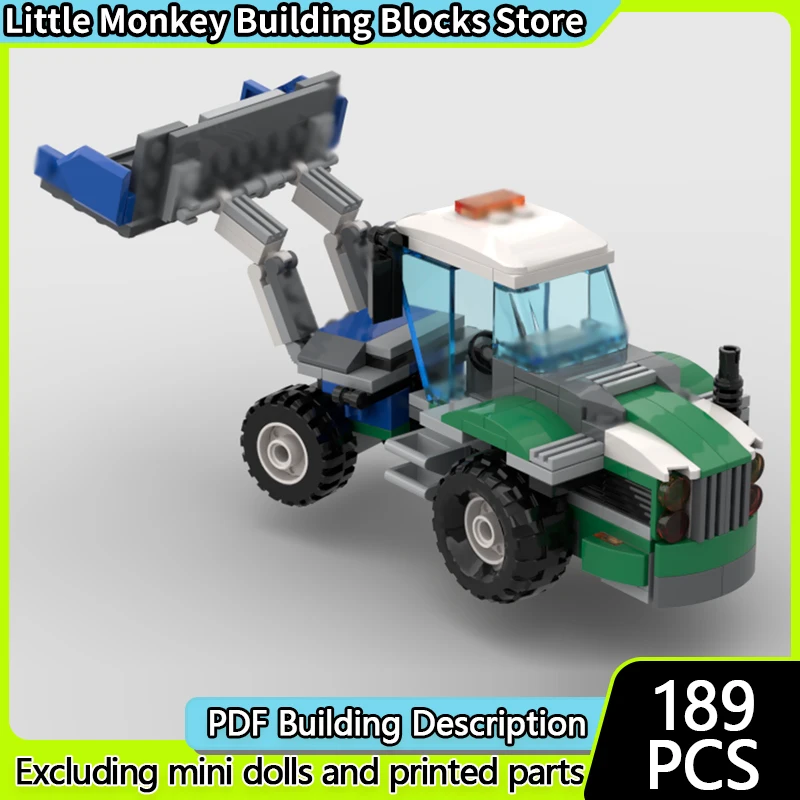 City Car Model MOC Building Bricks Heavy Wheel Loader Machinery Modular Technology Children Holiday Gifts Assemble Toys Suit