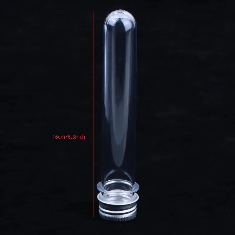 1 Stück transparente, zylindrische, nachfüllbare Plastikflasche, 50 ml, PET-Reagenzglasflasche für Masken, Süßigkeiten, Datenkabel, Maskierpapier – Detail 13