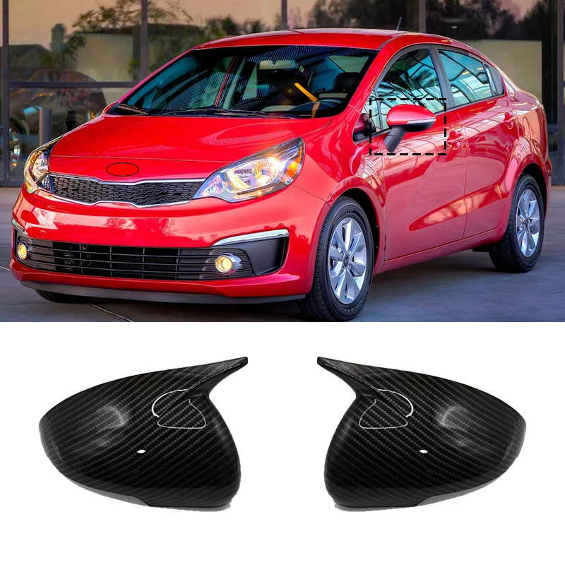 car rearview mirror cover modification shell pasting 1 pair of side mirror shells for Kia Rio 2012 2013 2014 2015 2016 2017