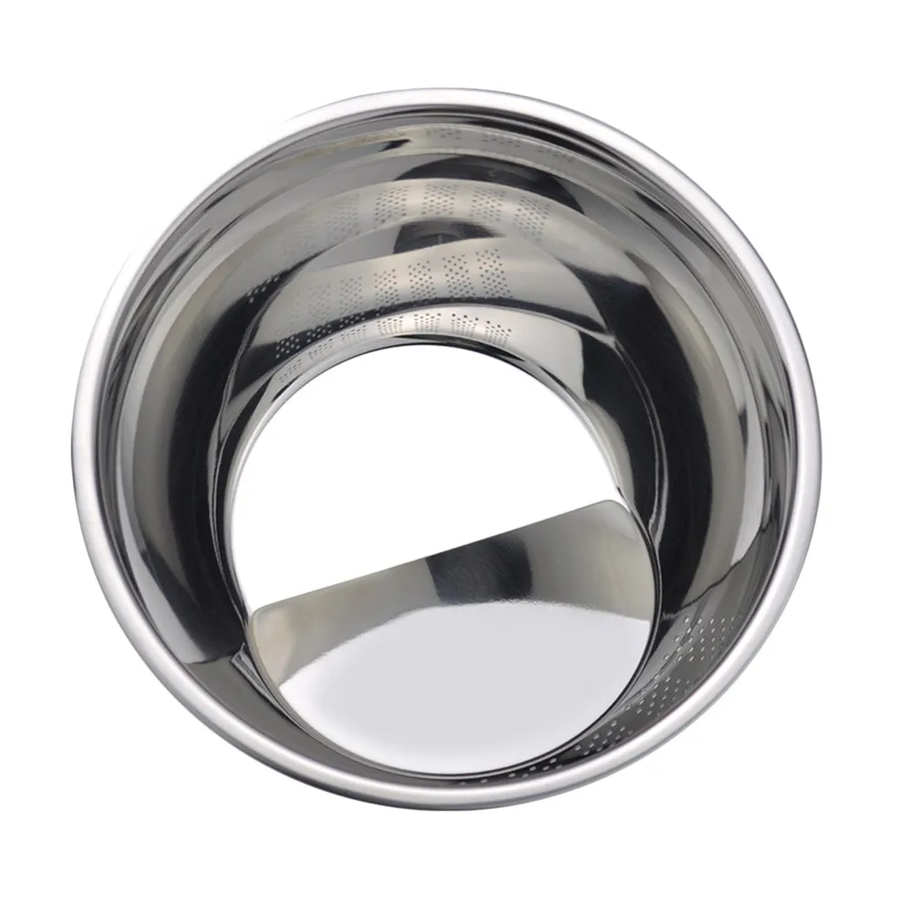 

304 Stainless Steel Colander Drain Bowl Kitchen Strainer Rice Washer Vegetable Sink Filter Tool Little Holes Oblique Bottom
