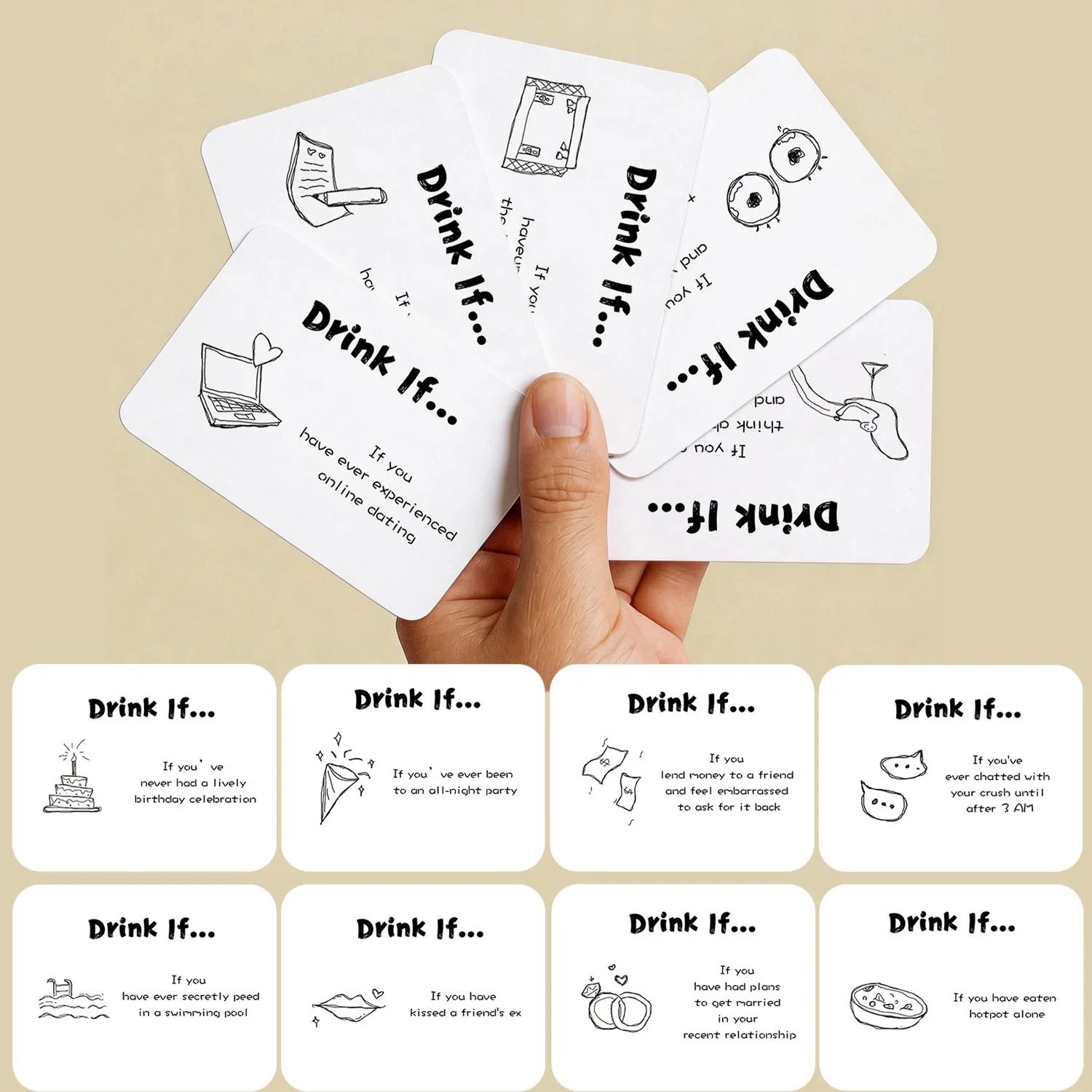 Drink If Paper Card Game Hilarious Conversation Starter Drinking Game Cards For Night Gathering Bachelorette Birthday Party Game