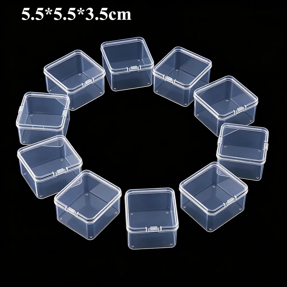 

Transparent plastic storage box 5.5 * 5.5 * 3.5CM, can be used for small and miscellaneous items such as diamond sorting boxes,