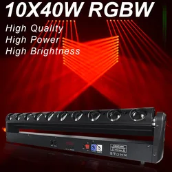 Bande Lumineuse à Tête Mobile pour DJ AiK RGBW 10x40W, Éclairage Professionnel pour Discothèque, Piste de brev, Équipement de Bar