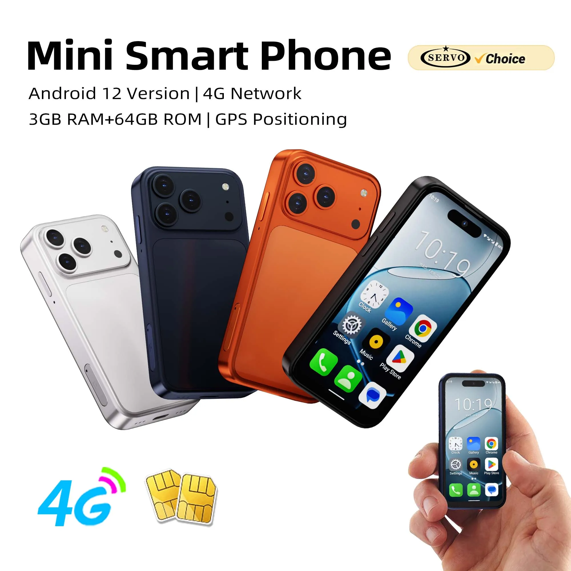 SERVO Mini Pocket Smartphone 4G LTE 4.0