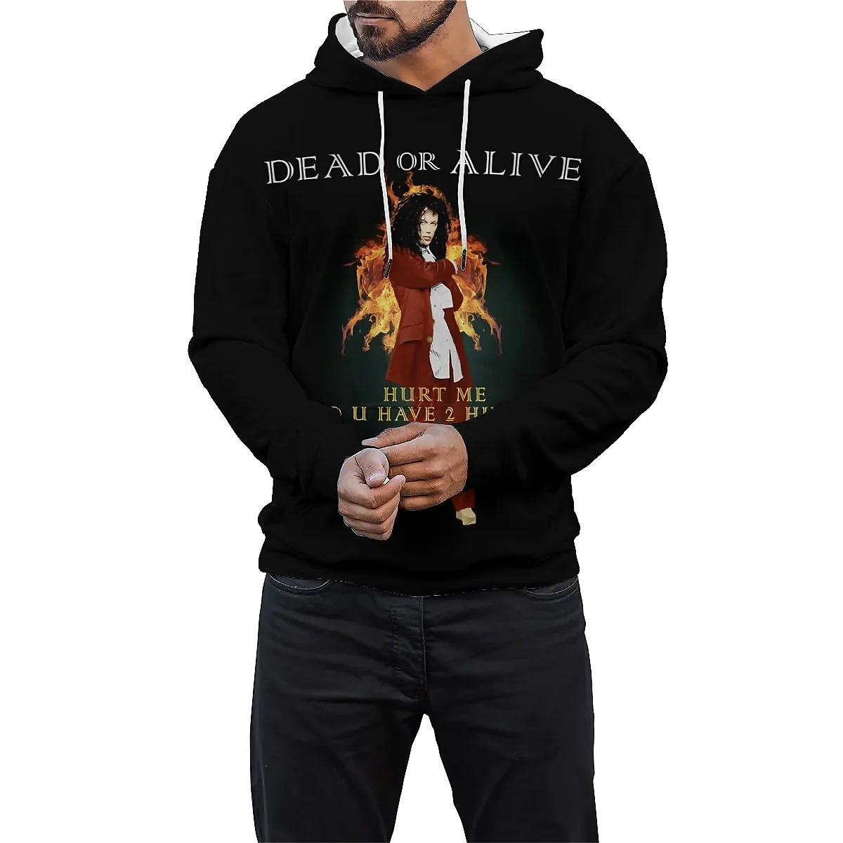 LIASOSO Dead or Alive Band 3D Printed Hoodie Retro Rock Harajuku Style Pullover Sweatshirt for Men and Women Casual Music Appare