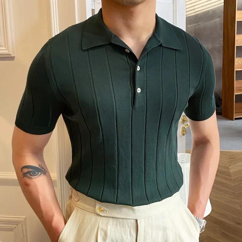 

Striped Polo Shirt Men's Short Sleeve Summer Breathable Polo Business Fashion Casual Trend Polo Men Shirt Camisa Masculina Polo