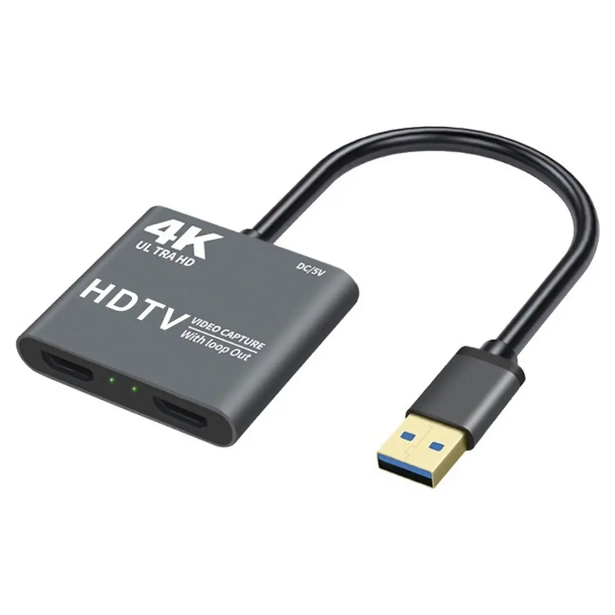 Video Capture USB 3.0 to -Compatible Capture with Loop Out 4K@30Hz 1080P@60Hz for Streaming Media Switch