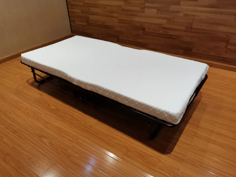 

'Folding Portable Single Folding Metal Bed and Mattress