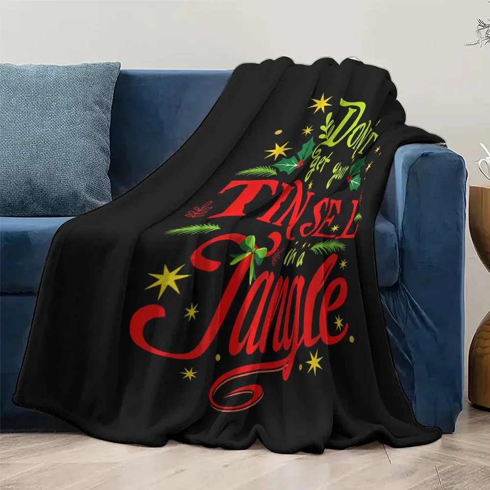 بطانية صوف مضحكة مقولة لعيد الميلاد، لا تحصل على بهرجك في اقتباس متشابك، رمي عطلة مضحكة لديكور الأريكة
