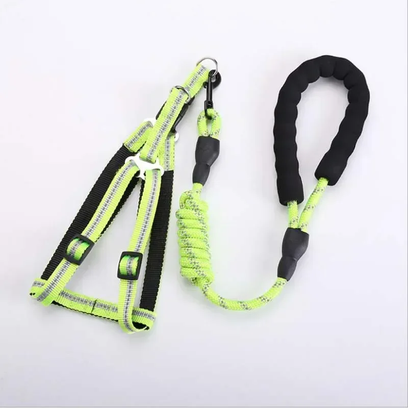 pet supplies traction leash dog chest back leash multicolor braided round rope walk dog leashes