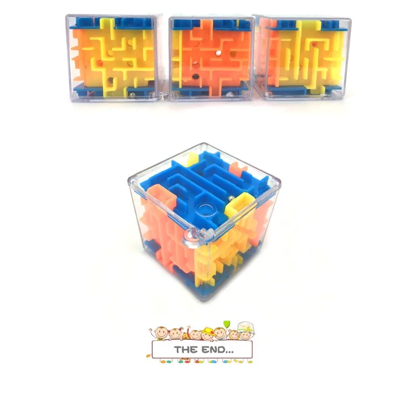 Mini labirinto 3D cubo magico puzzle trasparente a sei facce cubo di velocità cubi a sfera rotolante labirinto giocattoli per bambini giocattoli antistress