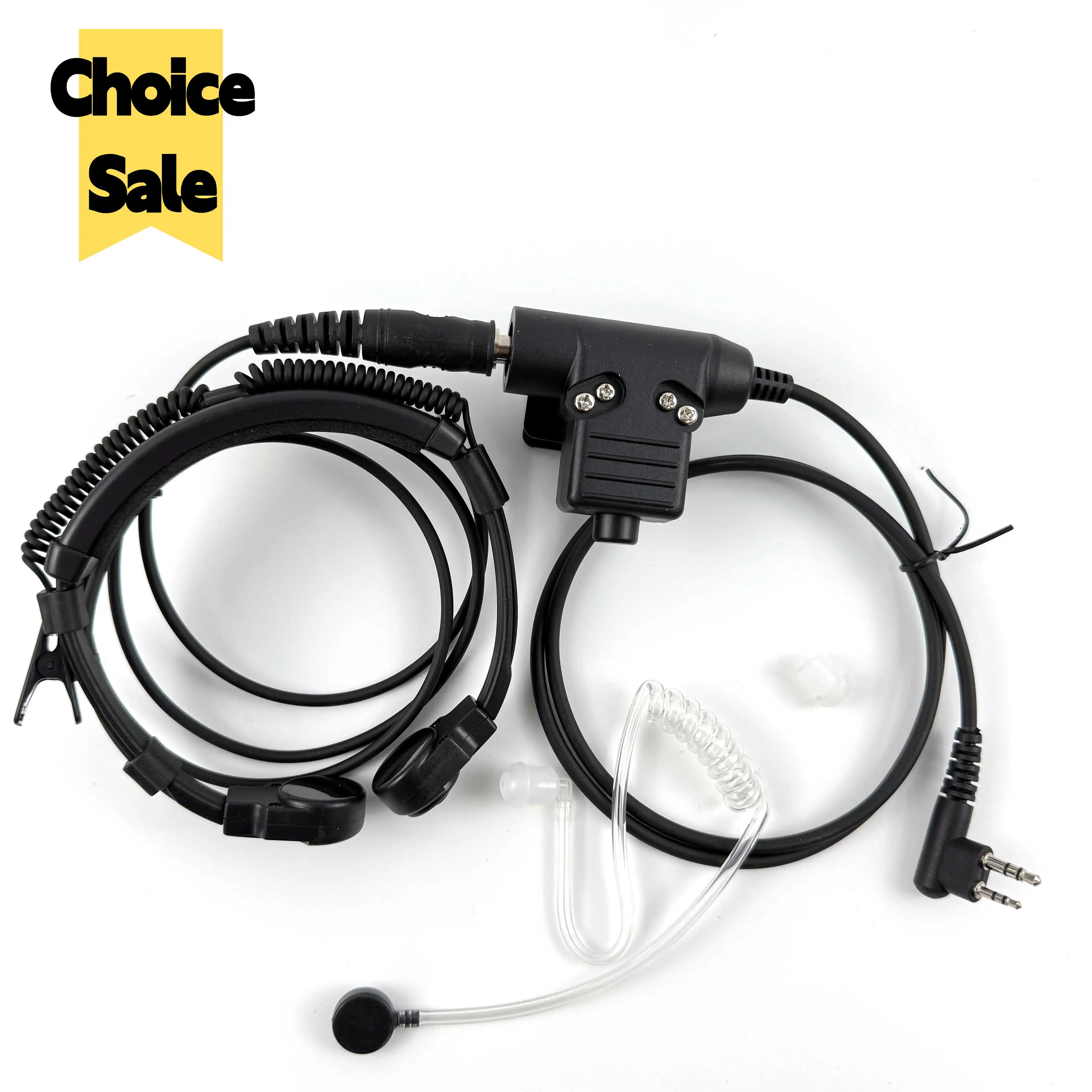 Heavy Duty Walkie Talkie Throat Mic U94 PTT Neck Radio Nato Tactical Headset for Baofeng Kenwood UV-5R TYT Communication Equipme