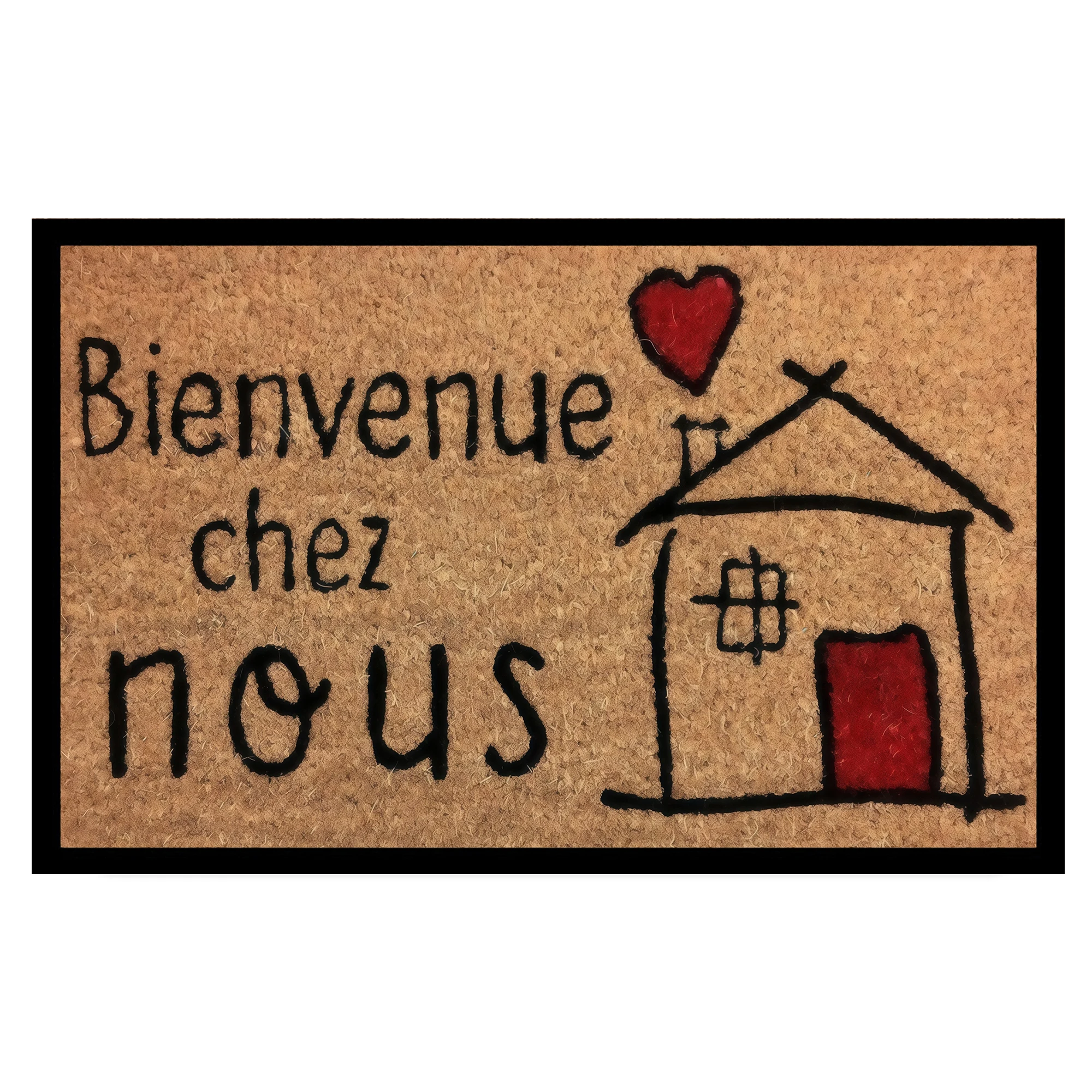 Bienvenus chez Nous French Doormat Outdoor Anti-Slip Rubber for Entryway Indoor Front Porch Decor Rug Funny Door Mat