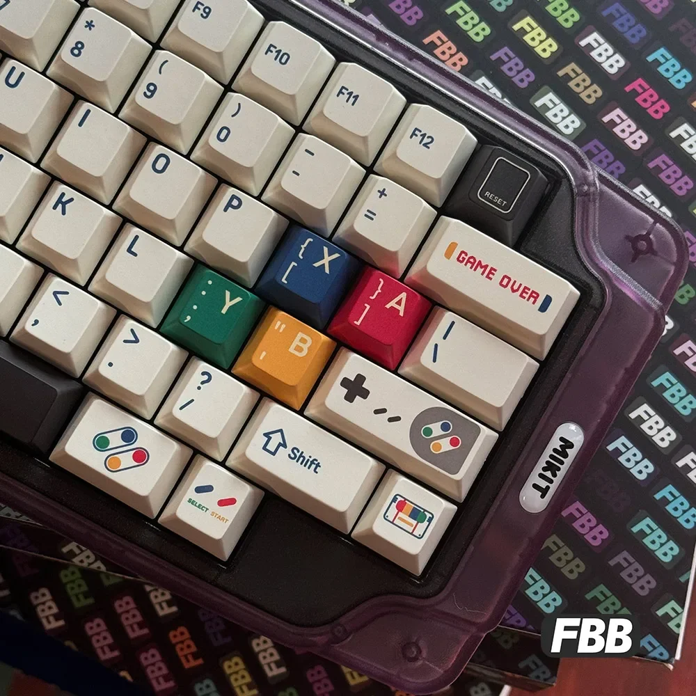 ชุด SFC1990Keycaps fbb แป้นพิมพ์เชิงกล PBT กำหนดเองได้171คีย์แทนที่อย่างสร้างสรรค์อุปกรณ์เสริมหมวกพีซี