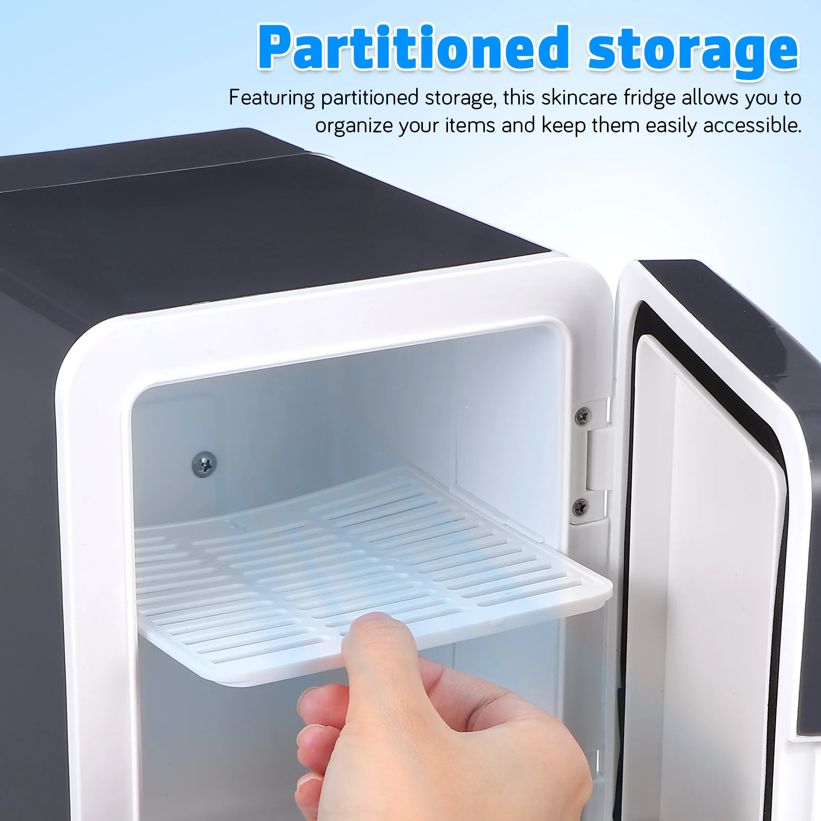 

6L Car Refrigerator Mini Fridge For Bedroom Rv Portable Garage USB Cooling Heating Multi Purpose Low Energy Partitioned Storage