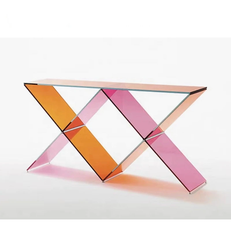 Factory Supply Various Colorful Hologram Acrylic Coffee Table Desk & Acrylic Chair For Interior Home Furnishing Decoration