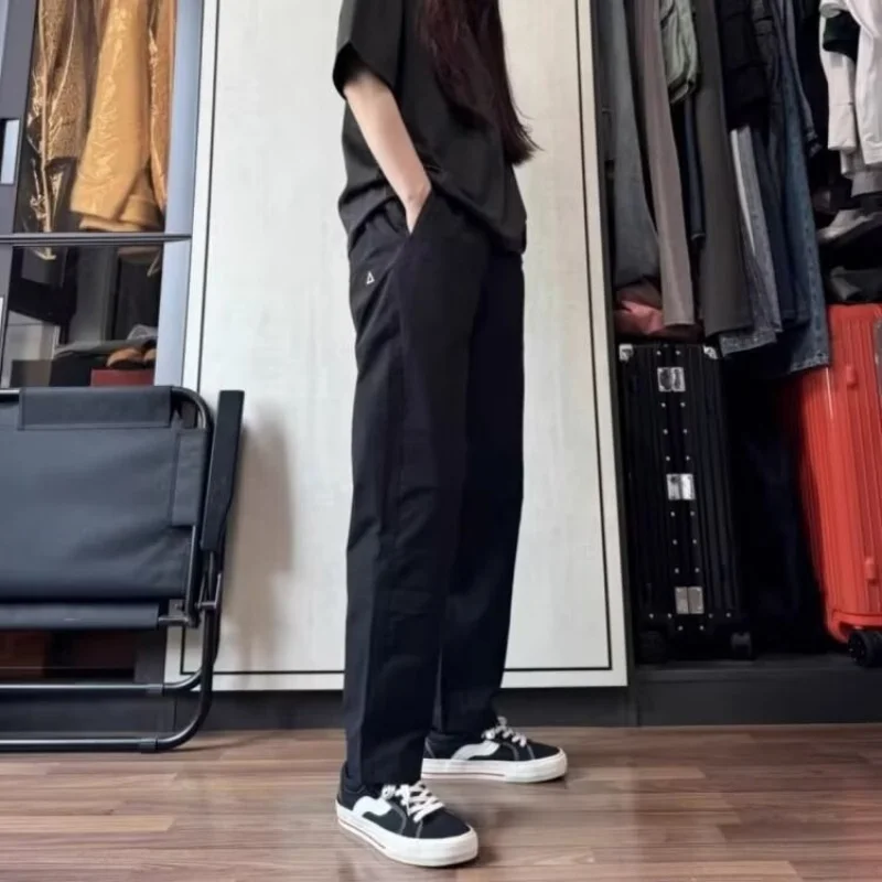 

Men's work pants for spring, autumn, and Japanese vintage navy blue, micro tapered waterproof assault pants