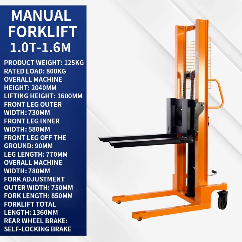 Manual forklift Manual hydraulic stacker Semi electric forklift Hand truck Warehouse logistics handling forklift