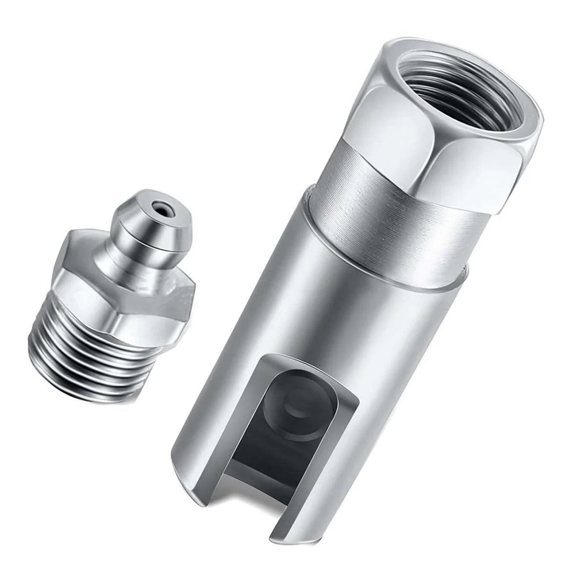 Grease Coupler Right Angle 90 Degree Push-Fit Slotted Grease Fitting with 1/8inch NPT Threads Slotted Grease Coupler